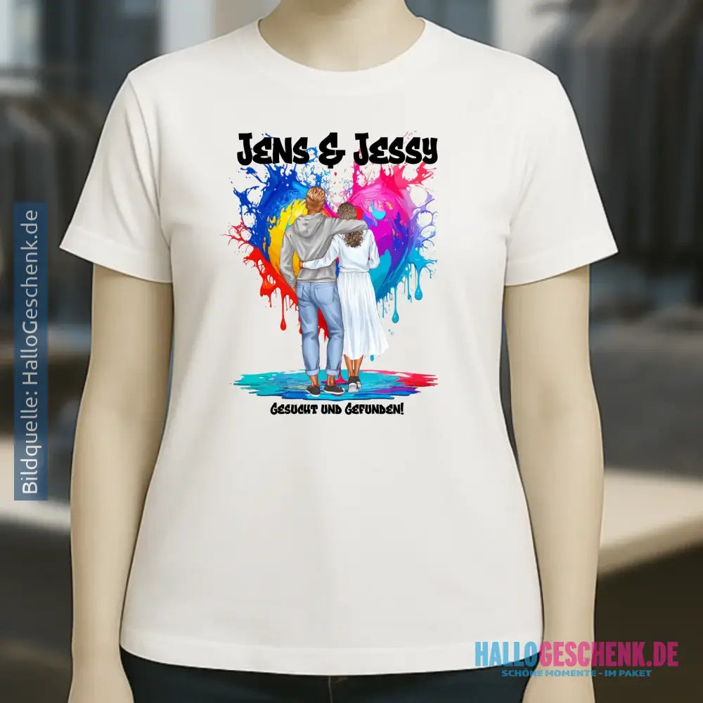Paar Designer: Fashion-Look personalisierbar - Ladies Premium T-Shirt XS-2XL aus Bio-Baumwolle für Damen