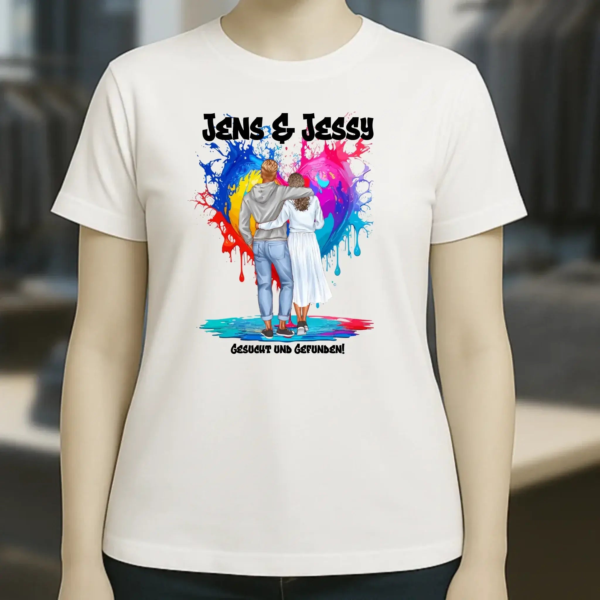 Paar Designer: Fashion-Look personalisierbar - Ladies Premium T-Shirt XS-2XL aus Bio-Baumwolle für Damen