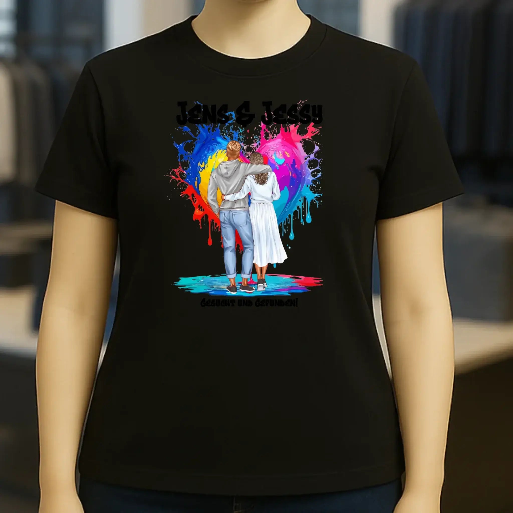 Paar Designer: Fashion-Look personalisierbar - Ladies Premium T-Shirt XS-2XL aus Bio-Baumwolle für Damen