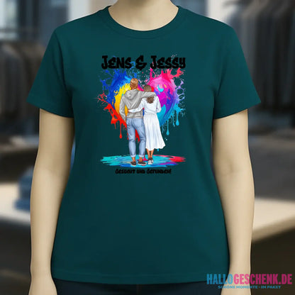Paar Designer: Fashion-Look personalisierbar - Ladies Premium T-Shirt XS-2XL aus Bio-Baumwolle für Damen