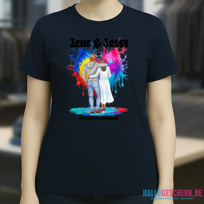 Paar Designer: Fashion-Look personalisierbar - Ladies Premium T-Shirt XS-2XL aus Bio-Baumwolle für Damen