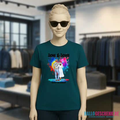 Paar Designer: Fashion-Look personalisierbar - Ladies Premium T-Shirt XS-2XL aus Bio-Baumwolle für Damen
