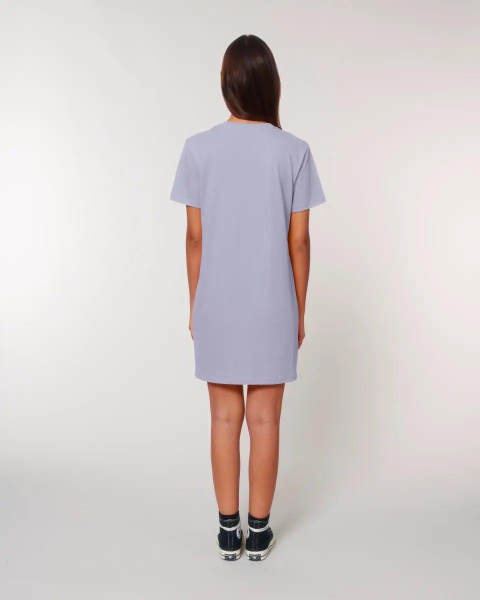 Paar Designer Fashion - Look, personalisierbar: T - Shirt Kleid aus Bio Baumwolle in 4 Farben XS - XXL / Organic Shirt Dress - HalloGeschenk.de #geschenkideen# #personalisiert# #geschenk#