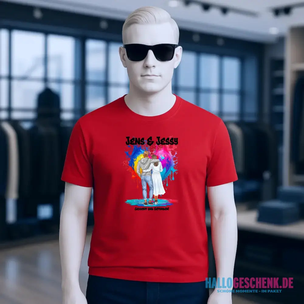 Paar Designer: Fashion-Look personalisierbar - Unisex Premium T-Shirt XS-5XL aus Bio-Baumwolle für Damen & Herren