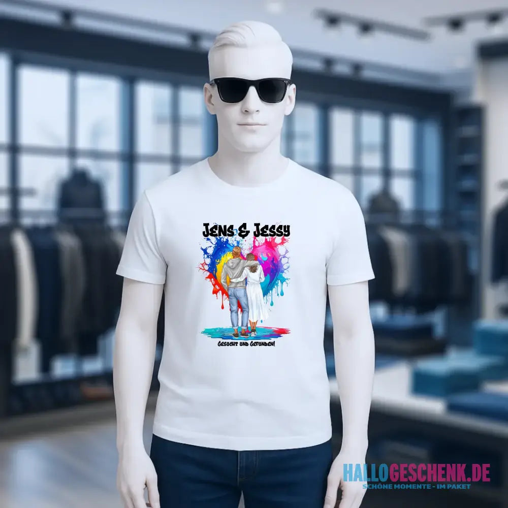 Paar Designer: Fashion-Look personalisierbar - Unisex Premium T-Shirt XS-5XL aus Bio-Baumwolle für Damen & Herren
