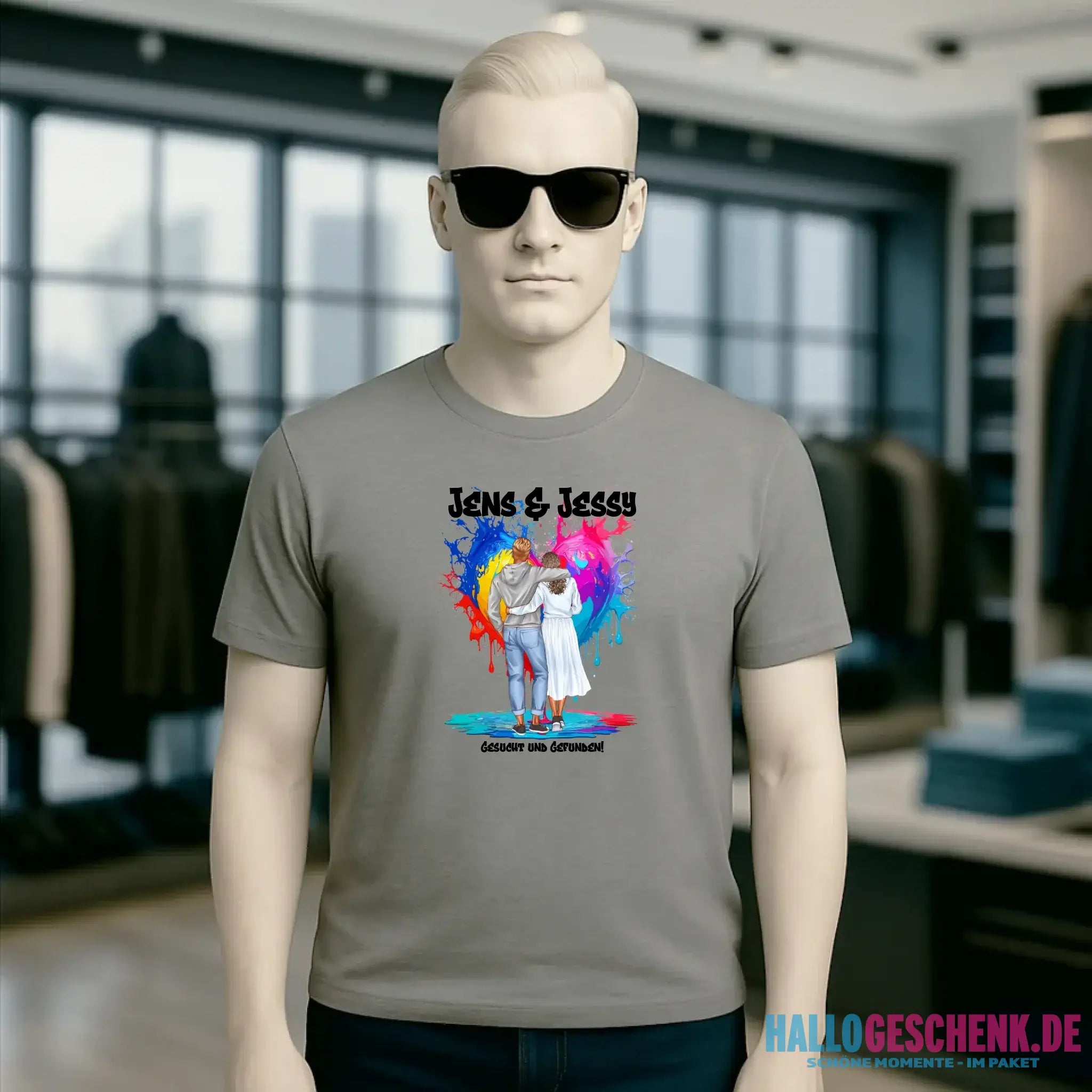 Paar Designer: Fashion-Look personalisierbar - Unisex Premium T-Shirt XS-5XL aus Bio-Baumwolle für Damen & Herren