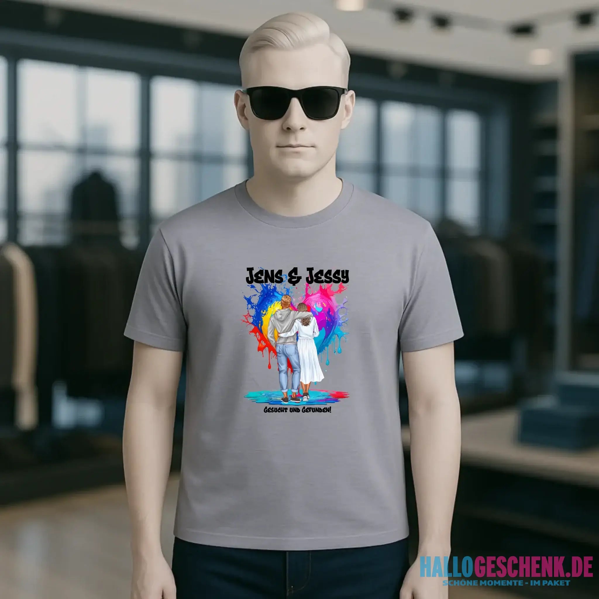 Paar Designer: Fashion-Look personalisierbar - Unisex Premium T-Shirt XS-5XL aus Bio-Baumwolle für Damen & Herren