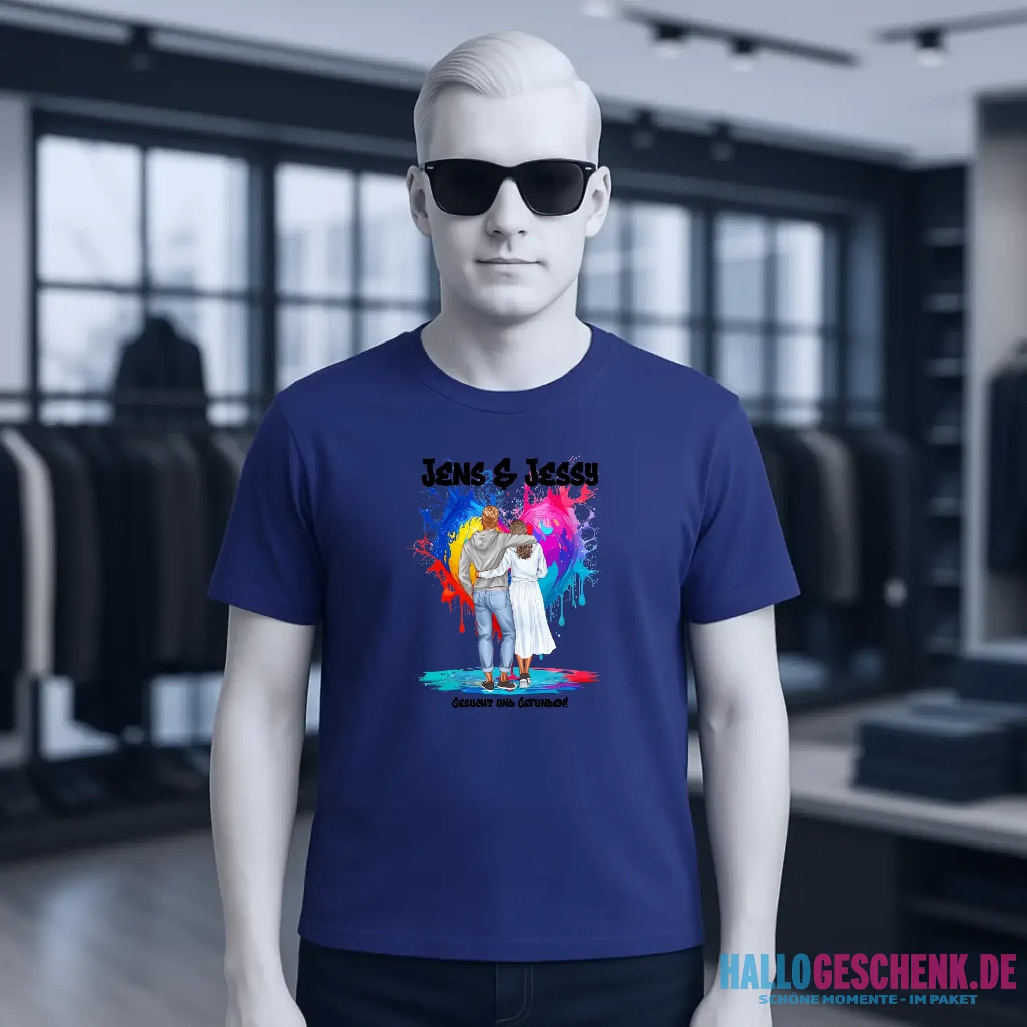 Paar Designer: Fashion-Look personalisierbar - Unisex Premium T-Shirt XS-5XL aus Bio-Baumwolle für Damen & Herren