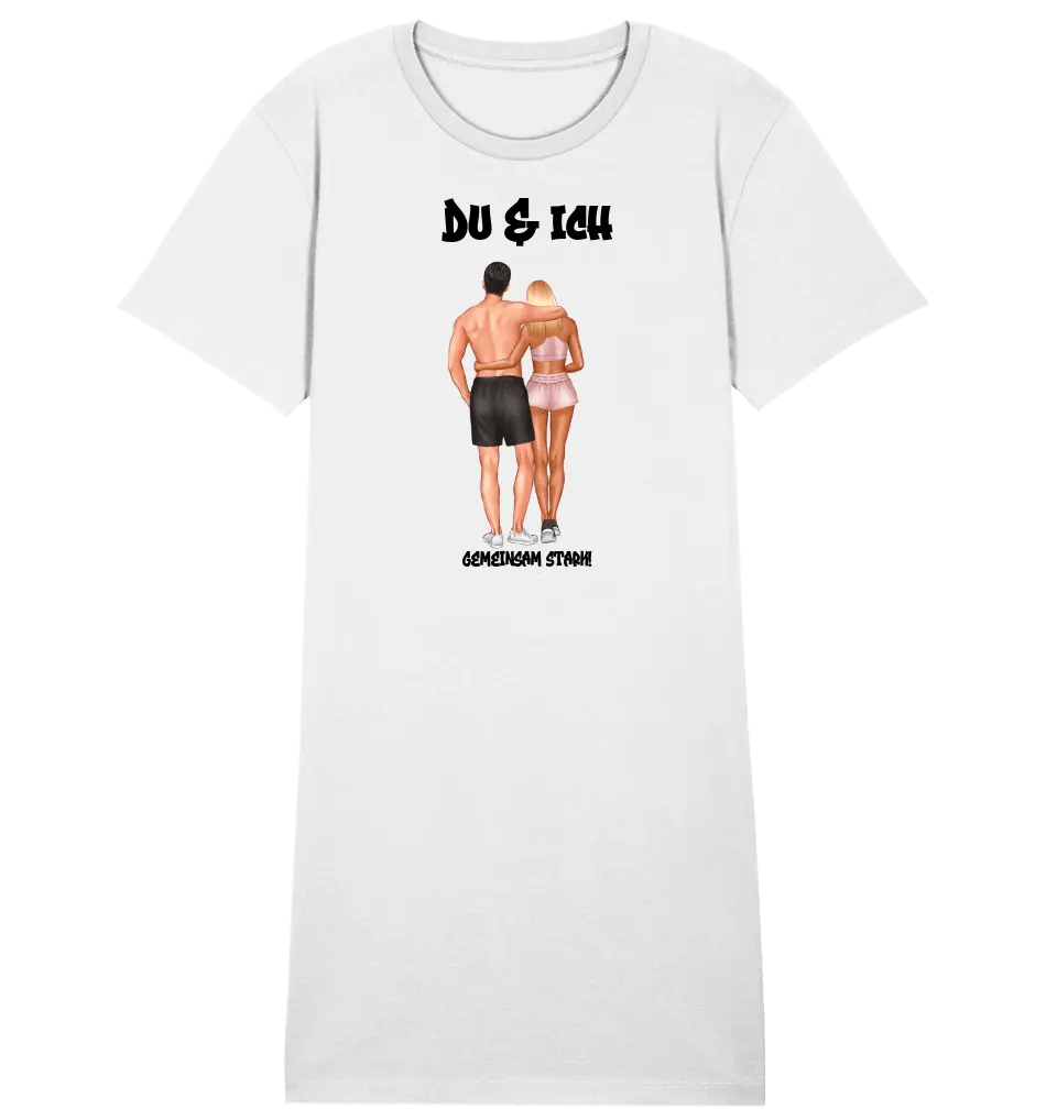 Paar Designer Fitness Couple - Ladies Premium T-Shirt Kleid aus Bio-Baumwolle S-2XL