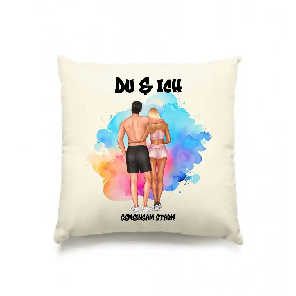 Paar Designer Fitness Couple, personalisierbar: Kissen 40x40 cm