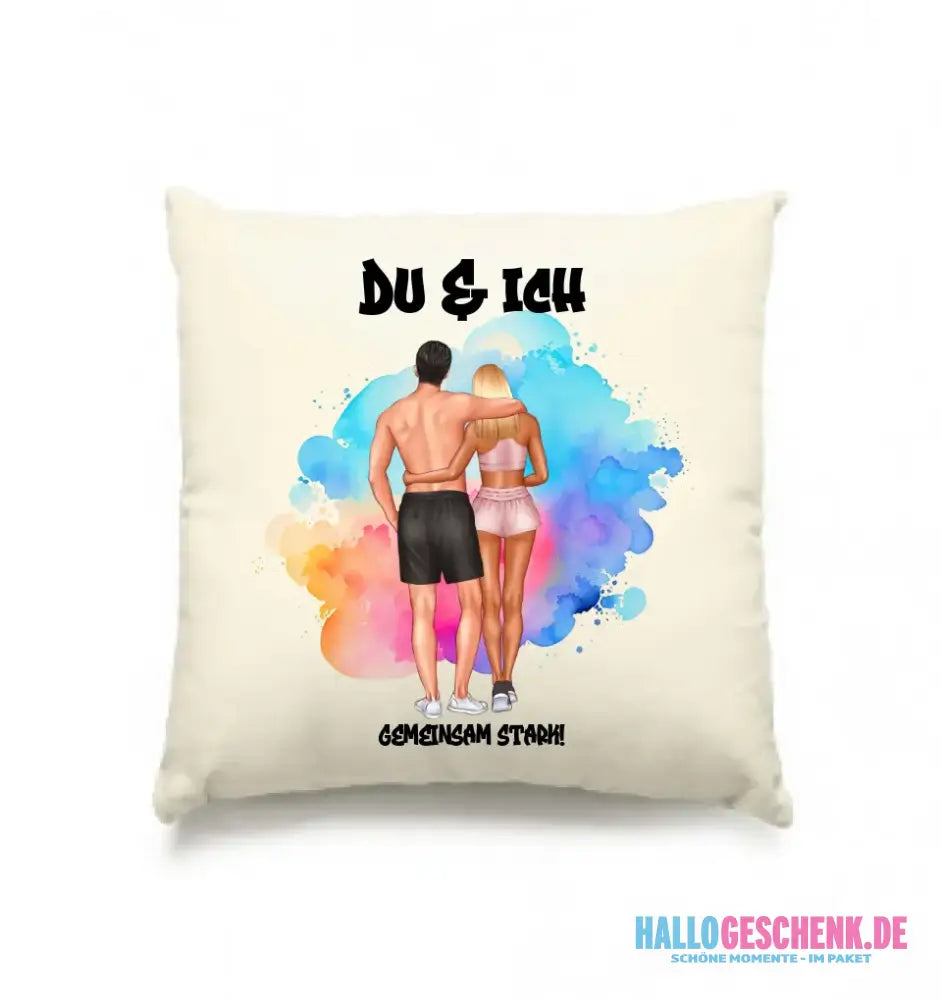 Paar Designer Fitness Couple, personalisierbar: Kissen 40x40 cm