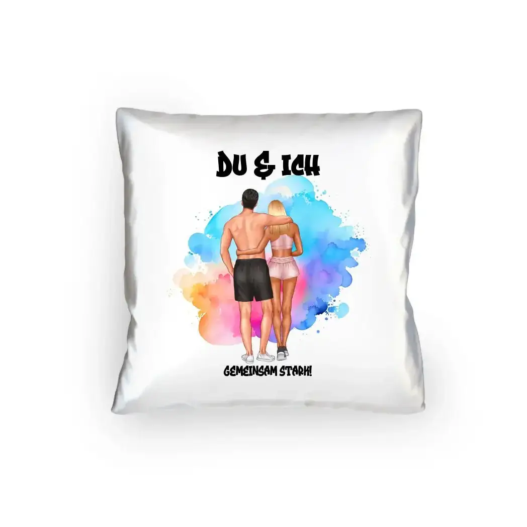 Paar Designer Fitness Couple, personalisierbar: Kissen 40x40 cm