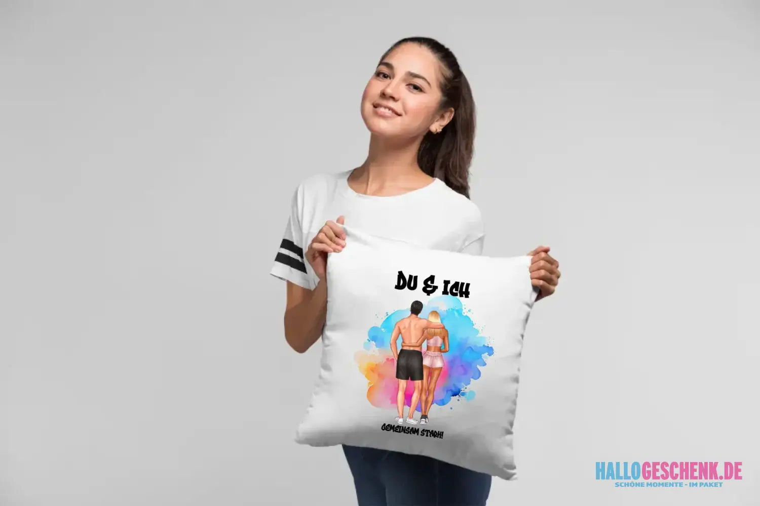 Paar Designer Fitness Couple, personalisierbar: Kissen 40x40 cm