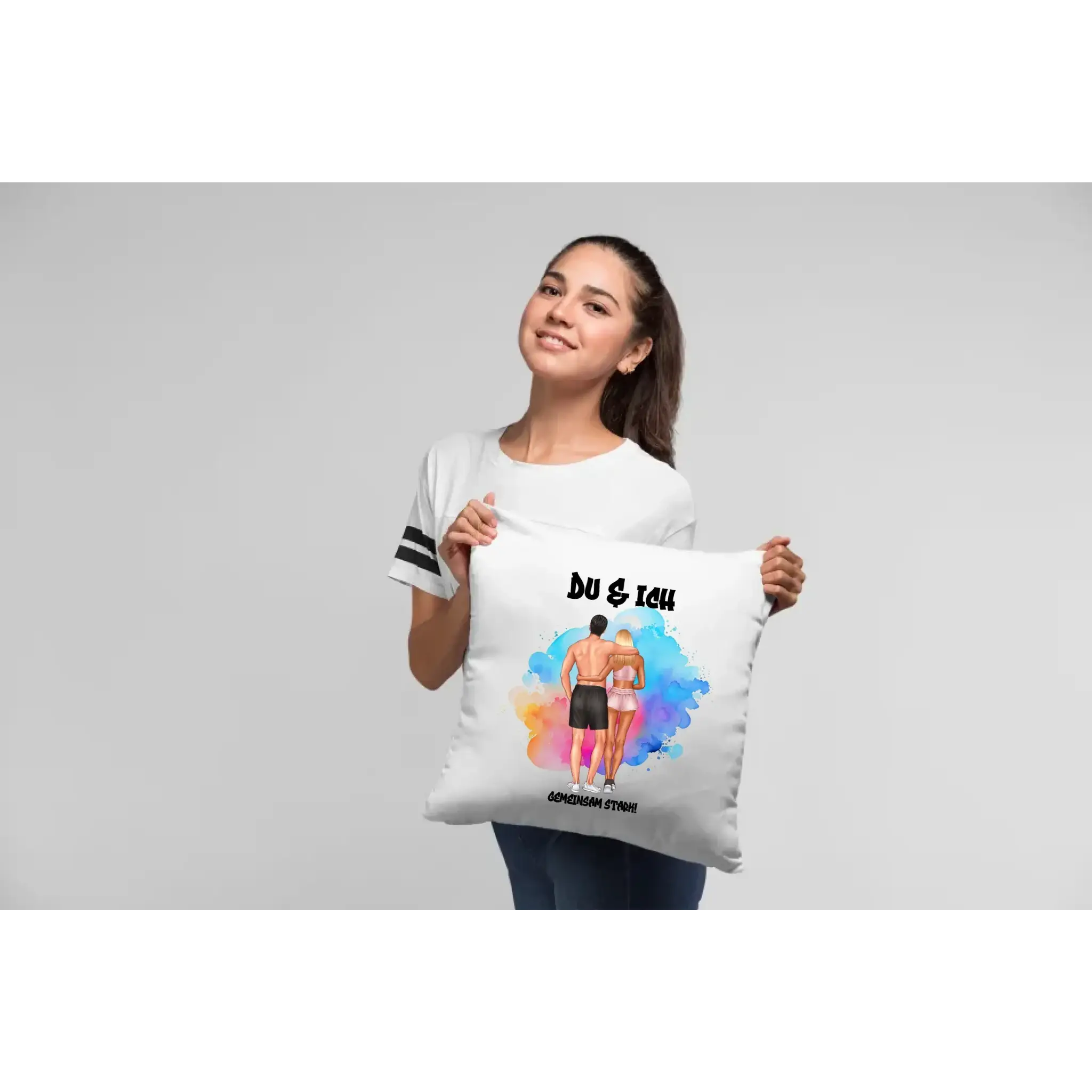 Paar Designer Fitness Couple, personalisierbar: Kissen 40x40 cm