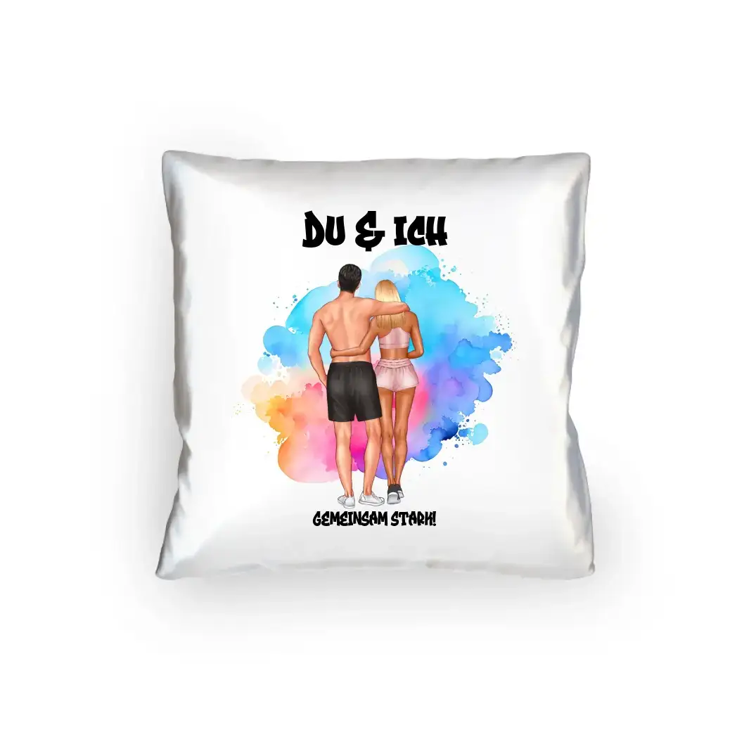 Paar Designer Fitness Couple, personalisierbar: Kissen 40x40 cm