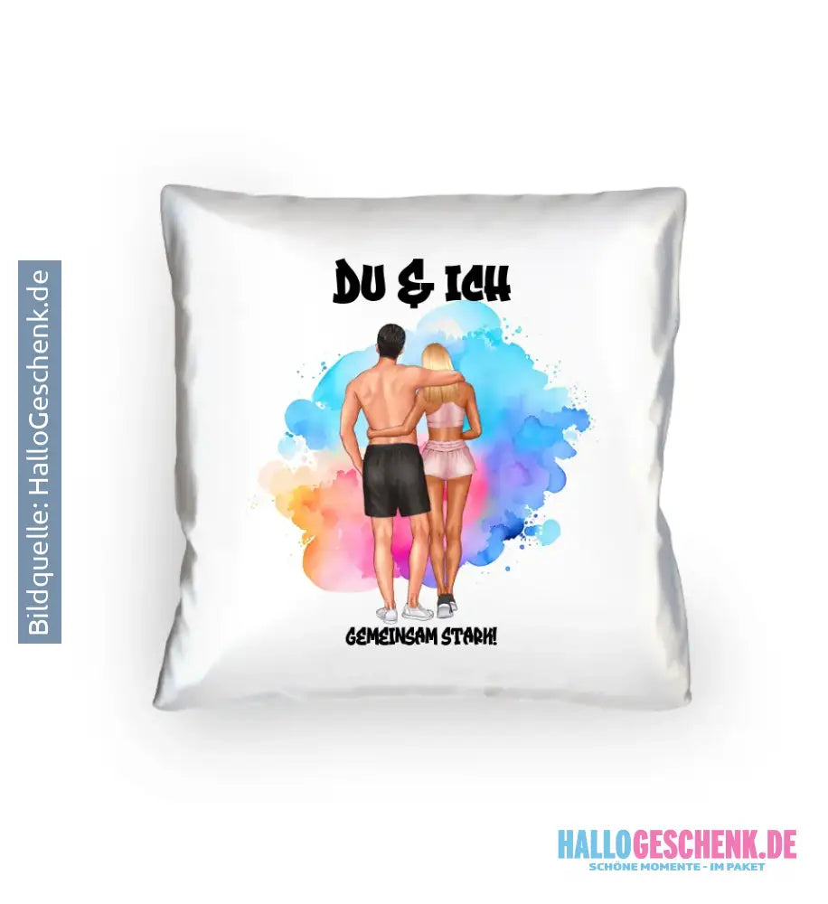 Paar Designer Fitness Couple, personalisierbar: Kissen 40x40 cm
