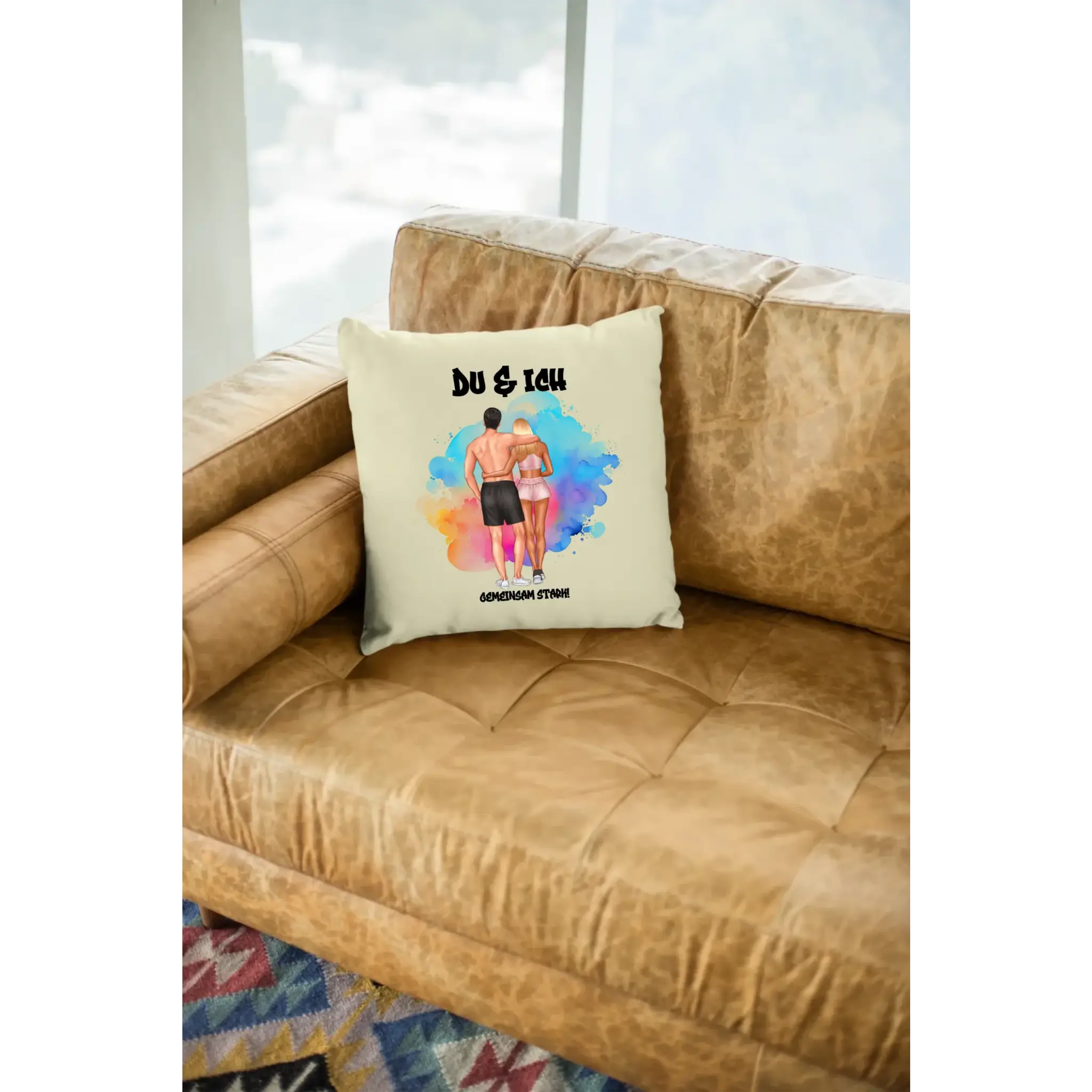Paar Designer Fitness Couple, personalisierbar: Kissen 40x40 cm