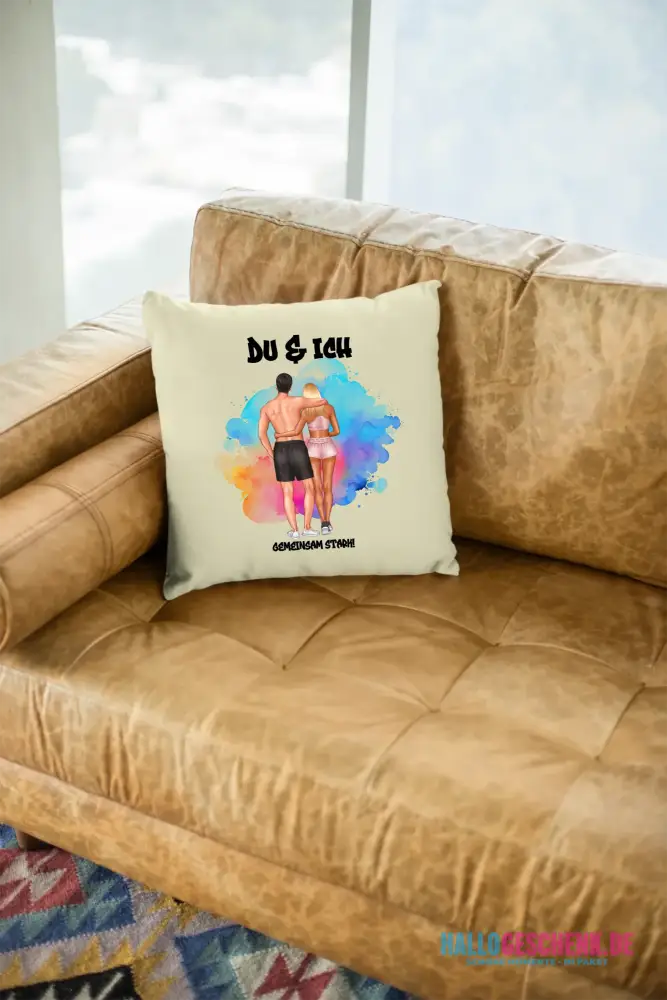 Paar Designer Fitness Couple, personalisierbar: Kissen 40x40 cm
