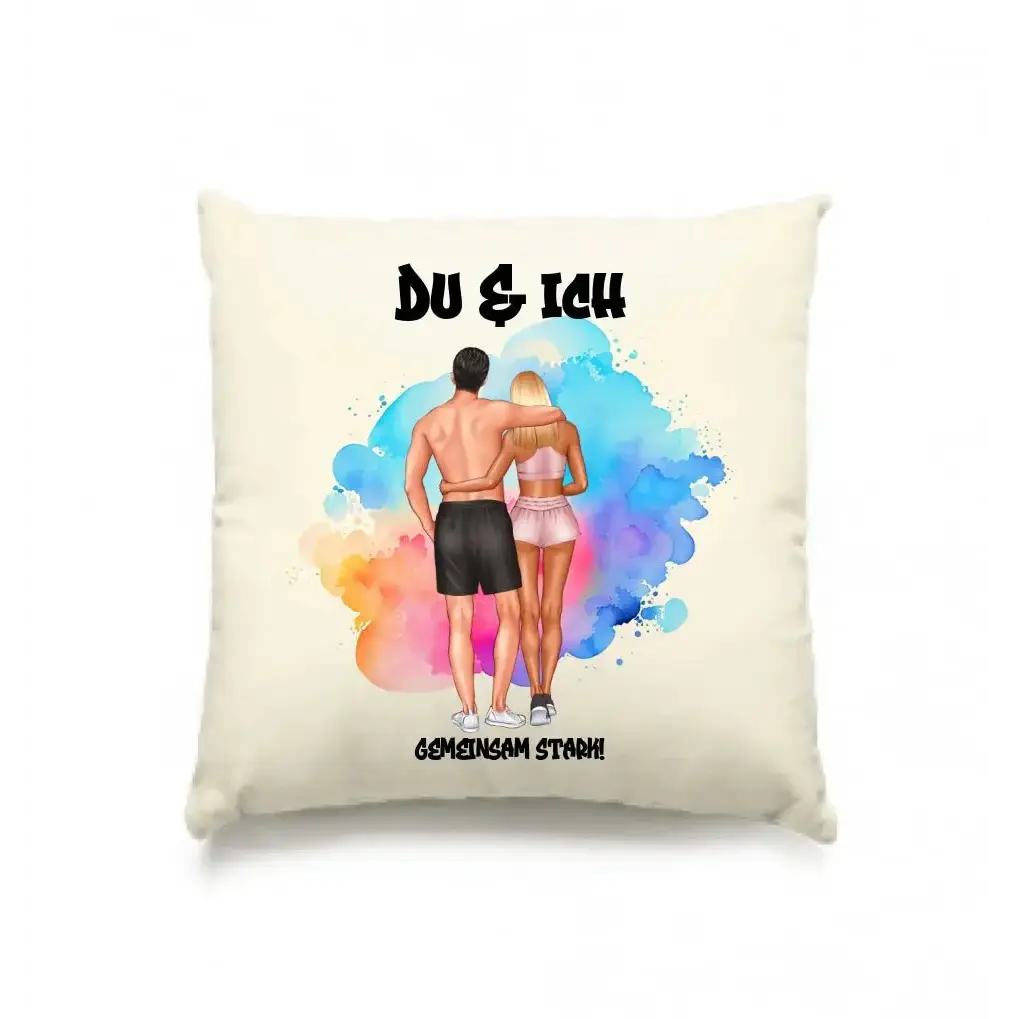 Paar Designer Fitness Couple, personalisierbar: Kissen 40x40 cm