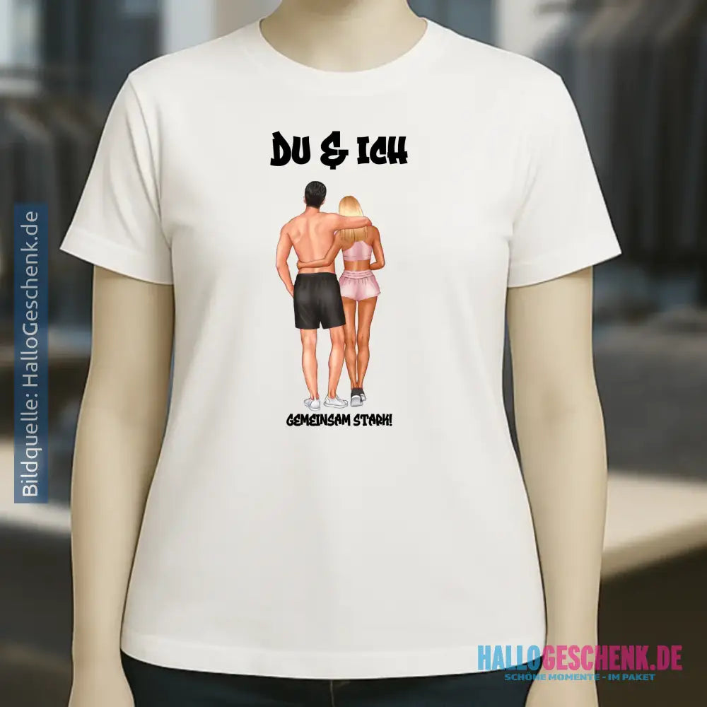 Paar Designer: Fitness Couple personalisierbar - Ladies Premium T-Shirt XS-2XL aus Bio-Baumwolle für Damen