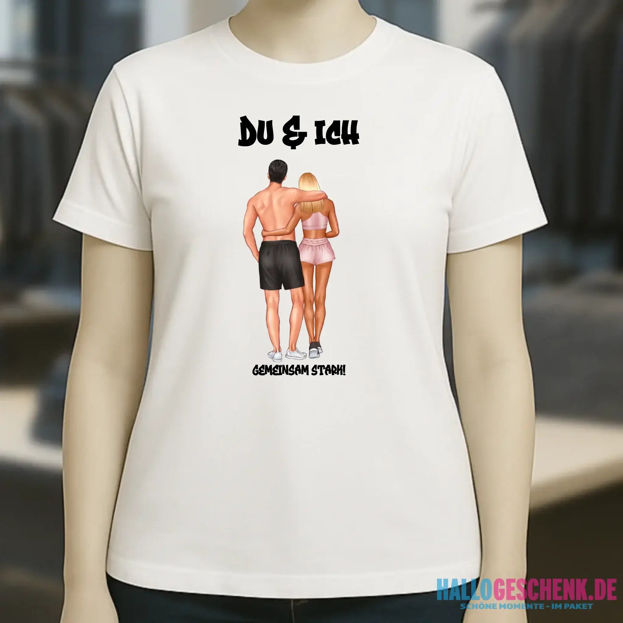 Paar Designer: Fitness Couple personalisierbar - Ladies Premium T-Shirt XS-2XL aus Bio-Baumwolle für Damen