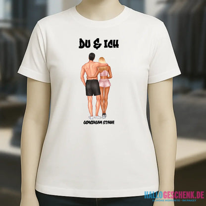 Paar Designer: Fitness Couple personalisierbar - Ladies Premium T-Shirt XS-2XL aus Bio-Baumwolle für Damen