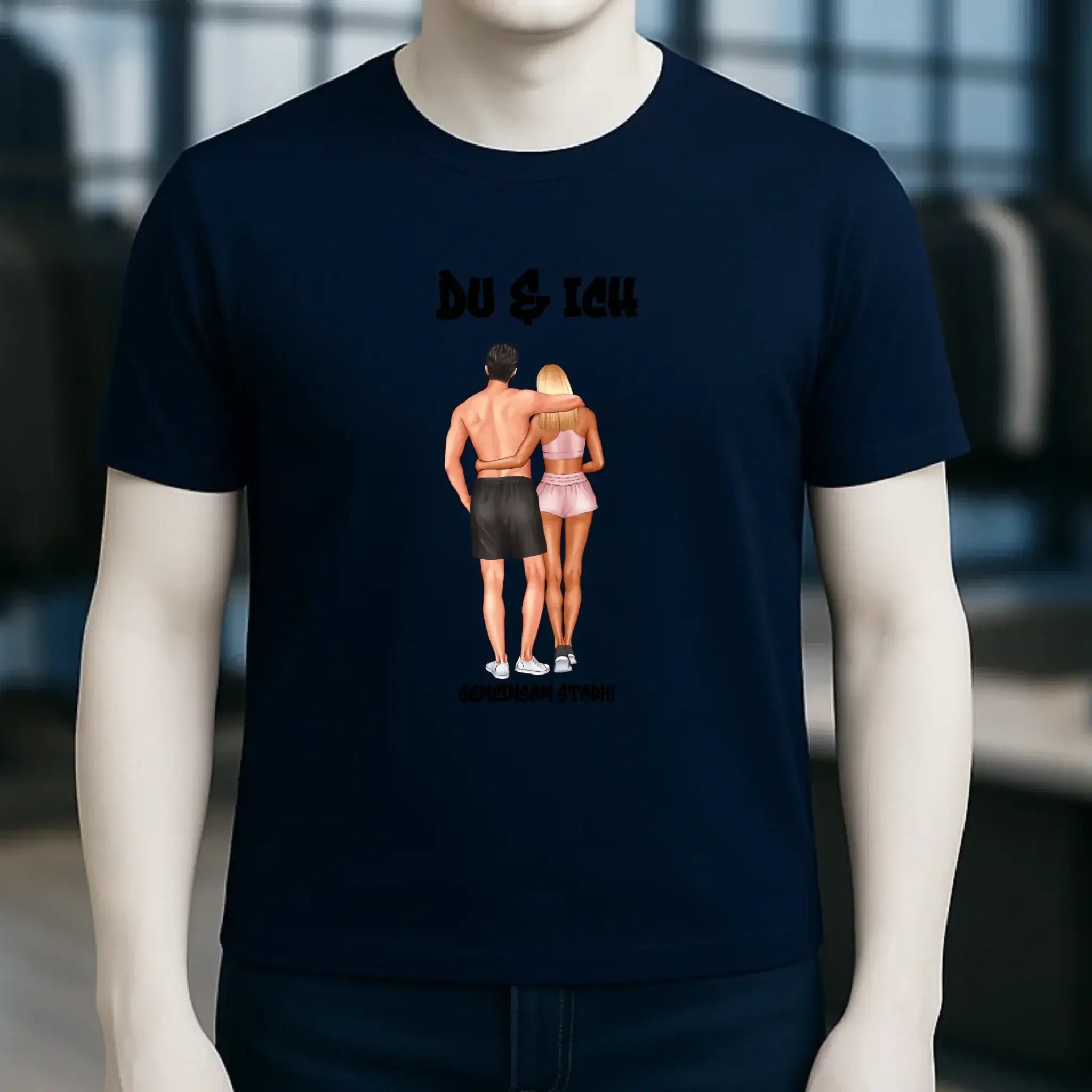 Paar Designer: Fitness Couple personalisierbar - Unisex Premium T-Shirt XS-5XL aus Bio-Baumwolle für Damen & Herren