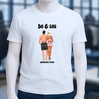 Paar Designer: Fitness Couple personalisierbar - Unisex Premium T-Shirt XS-5XL aus Bio-Baumwolle für Damen & Herren
