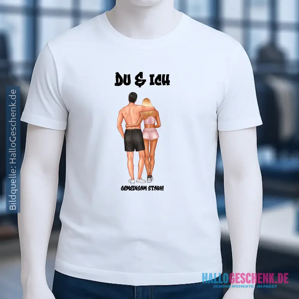 Paar Designer: Fitness Couple personalisierbar - Unisex Premium T-Shirt XS-5XL aus Bio-Baumwolle für Damen & Herren