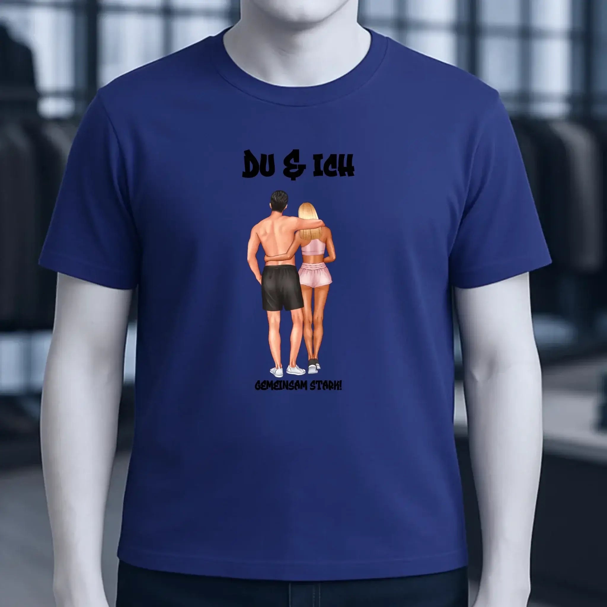 Paar Designer: Fitness Couple personalisierbar - Unisex Premium T-Shirt XS-5XL aus Bio-Baumwolle für Damen & Herren