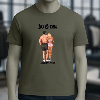 Paar Designer: Fitness Couple personalisierbar - Unisex Premium T-Shirt XS-5XL aus Bio-Baumwolle für Damen & Herren
