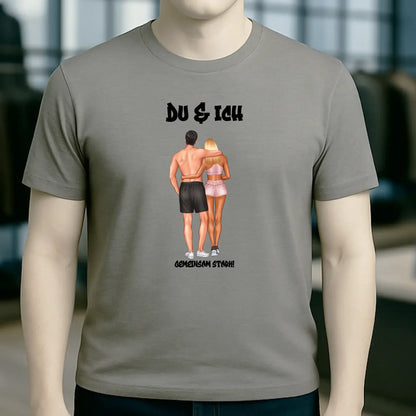 Paar Designer: Fitness Couple personalisierbar - Unisex Premium T-Shirt XS-5XL aus Bio-Baumwolle für Damen & Herren