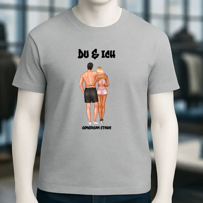 Paar Designer: Fitness Couple personalisierbar - Unisex Premium T-Shirt XS-5XL aus Bio-Baumwolle für Damen & Herren