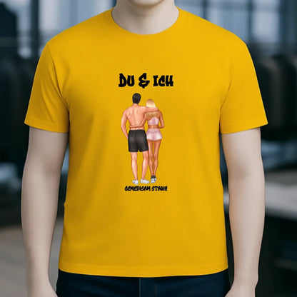 Paar Designer: Fitness Couple personalisierbar - Unisex Premium T-Shirt XS-5XL aus Bio-Baumwolle für Damen & Herren