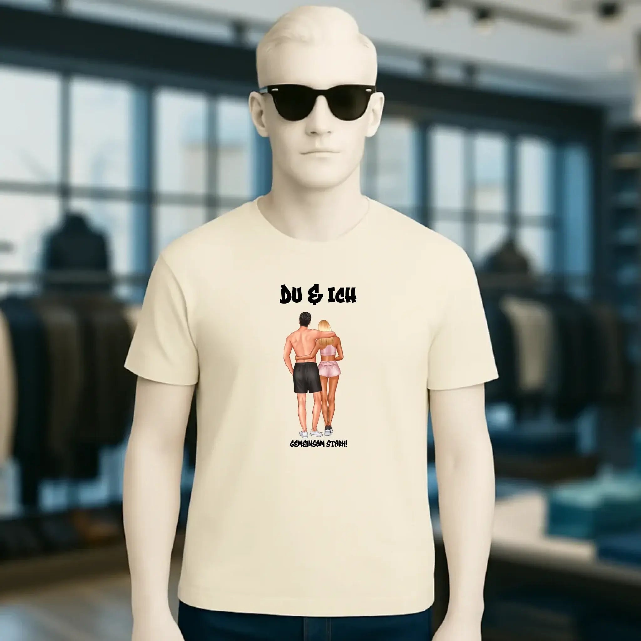 Paar Designer: Fitness Couple personalisierbar - Unisex Premium T-Shirt XS-5XL aus Bio-Baumwolle für Damen & Herren