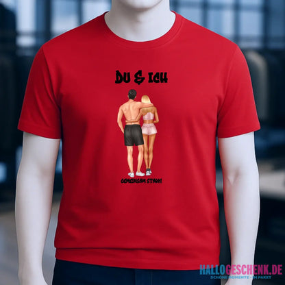 Paar Designer: Fitness Couple personalisierbar - Unisex Premium T-Shirt XS-5XL aus Bio-Baumwolle für Damen & Herren