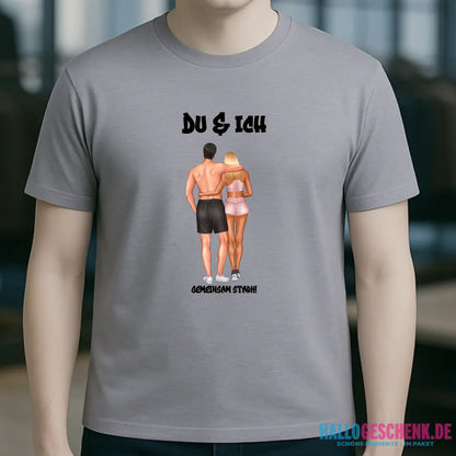 Paar Designer: Fitness Couple personalisierbar - Unisex Premium T-Shirt XS-5XL aus Bio-Baumwolle für Damen & Herren