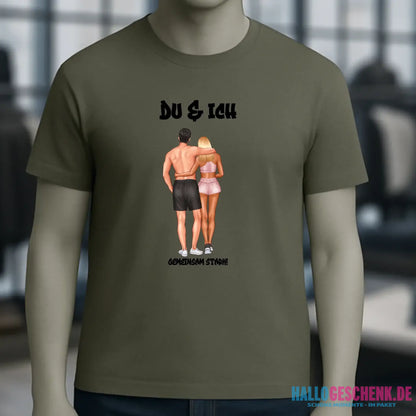 Paar Designer: Fitness Couple personalisierbar - Unisex Premium T-Shirt XS-5XL aus Bio-Baumwolle für Damen & Herren