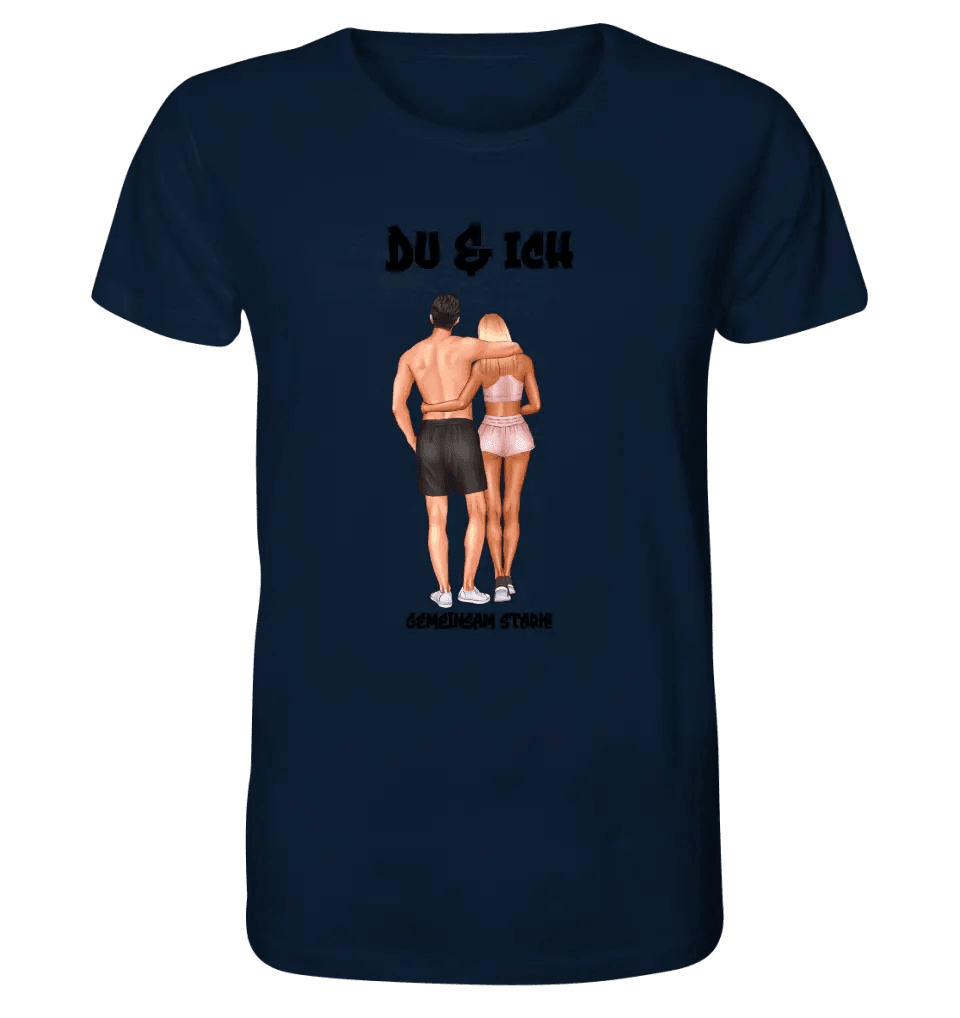 Paar Designer: Fitness Couple (personalisierbar) - Unisex Premium T - Shirt XS - 5XL aus Bio - Baumwolle für Damen & Herren - HalloGeschenk.de #geschenkideen# #personalisiert# #geschenk#