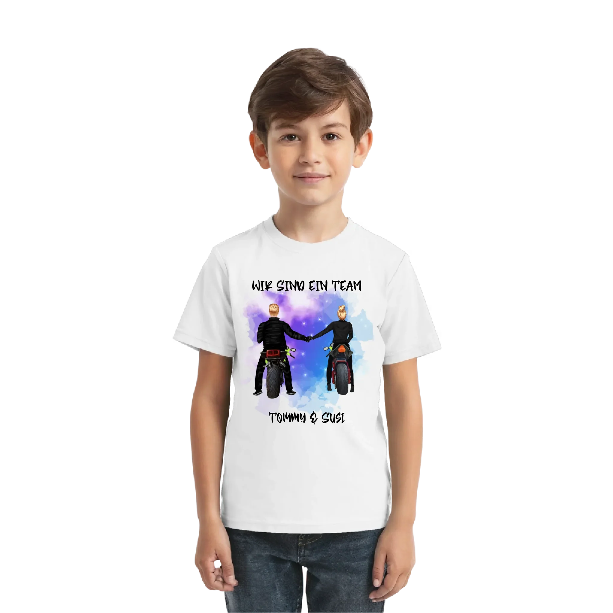 Paar-Designer: Motorrad Couple • mehrere Artikel • ’Statement-Collection’ • Wunschtext • personalisierte Figuren