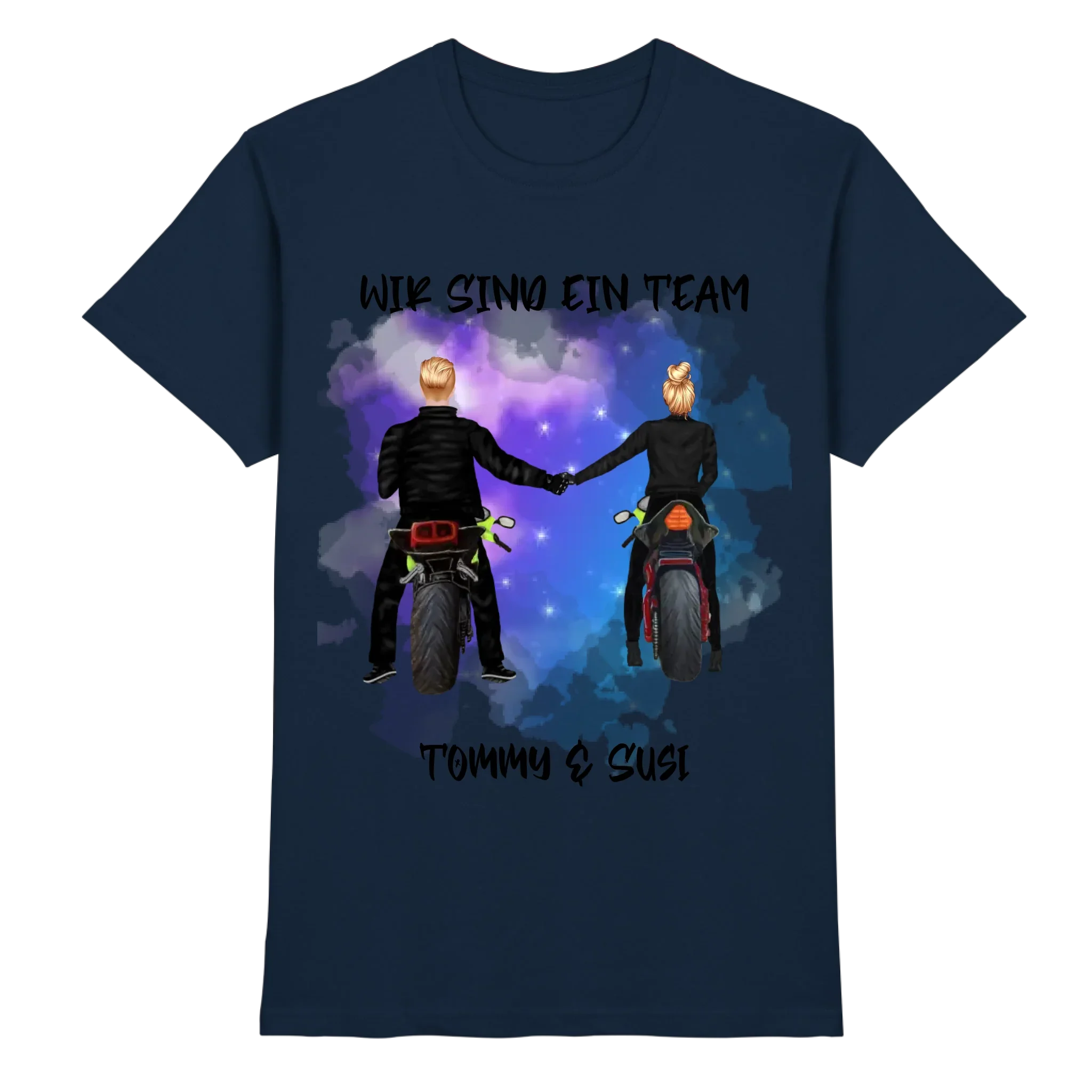 Paar-Designer: Motorrad Couple • mehrere Artikel • ’Statement-Collection’ • Wunschtext • personalisierte Figuren