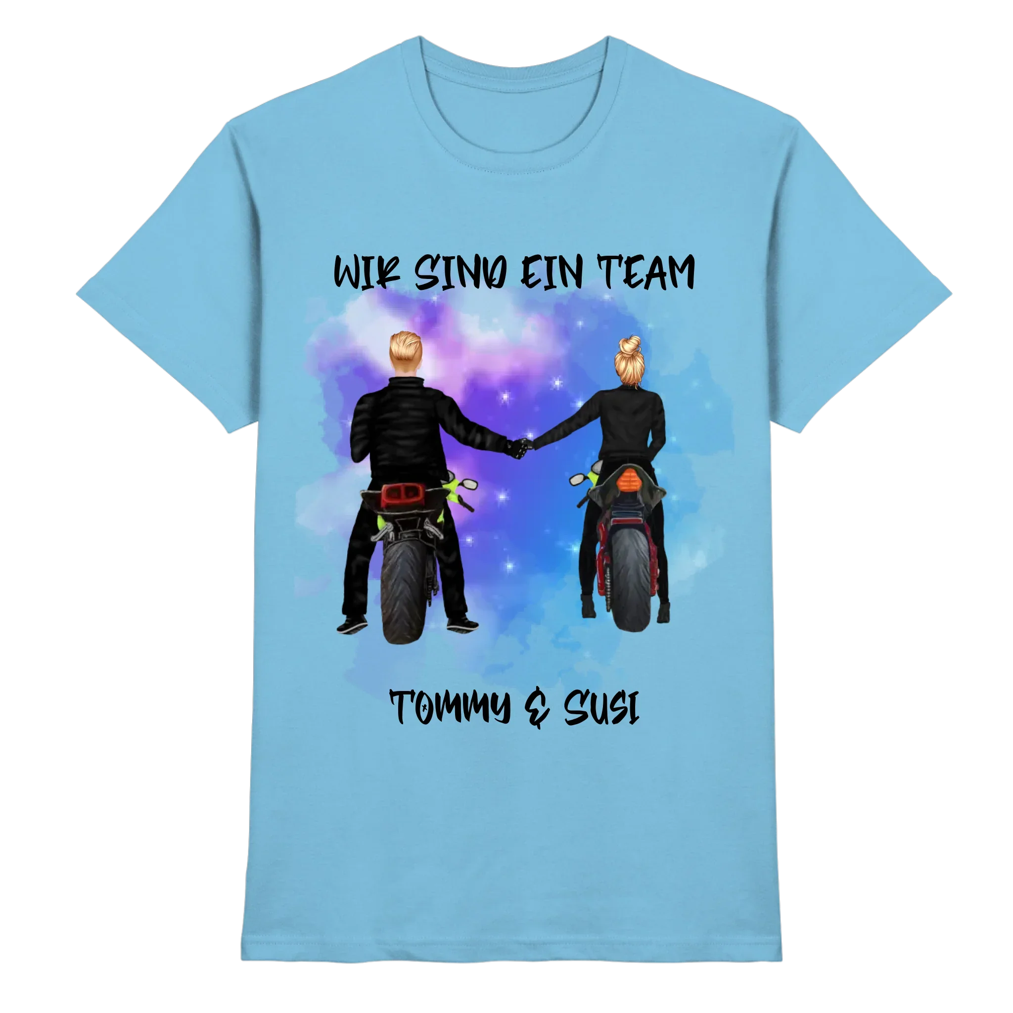 Paar-Designer: Motorrad Couple • mehrere Artikel • ’Statement-Collection’ • Wunschtext • personalisierte Figuren