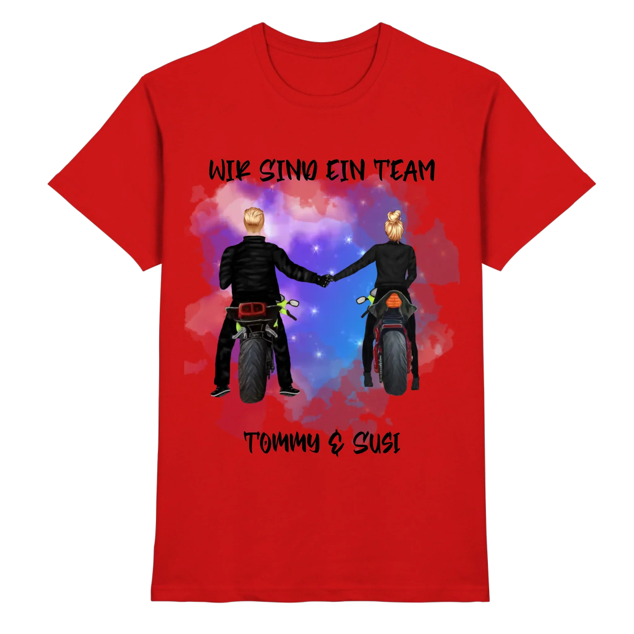 Paar-Designer: Motorrad Couple • mehrere Artikel • ’Statement-Collection’ • Wunschtext • personalisierte Figuren
