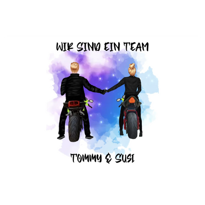 Paar-Designer: Motorrad Couple Straßenschild • mehrere Artikel • ’Statement-Collection’ • Wunschtext • personalisierte