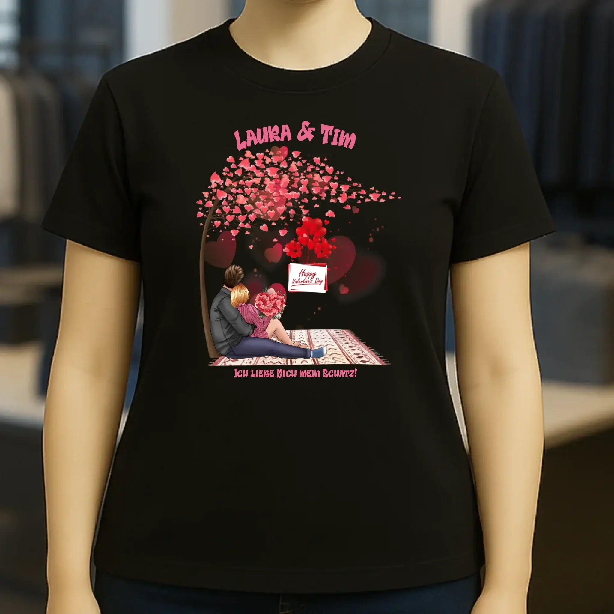 Paar Designer Valentinstag Picknick - Ladies Premium T-Shirt XS-2XL aus Bio-Baumwolle für Damen
