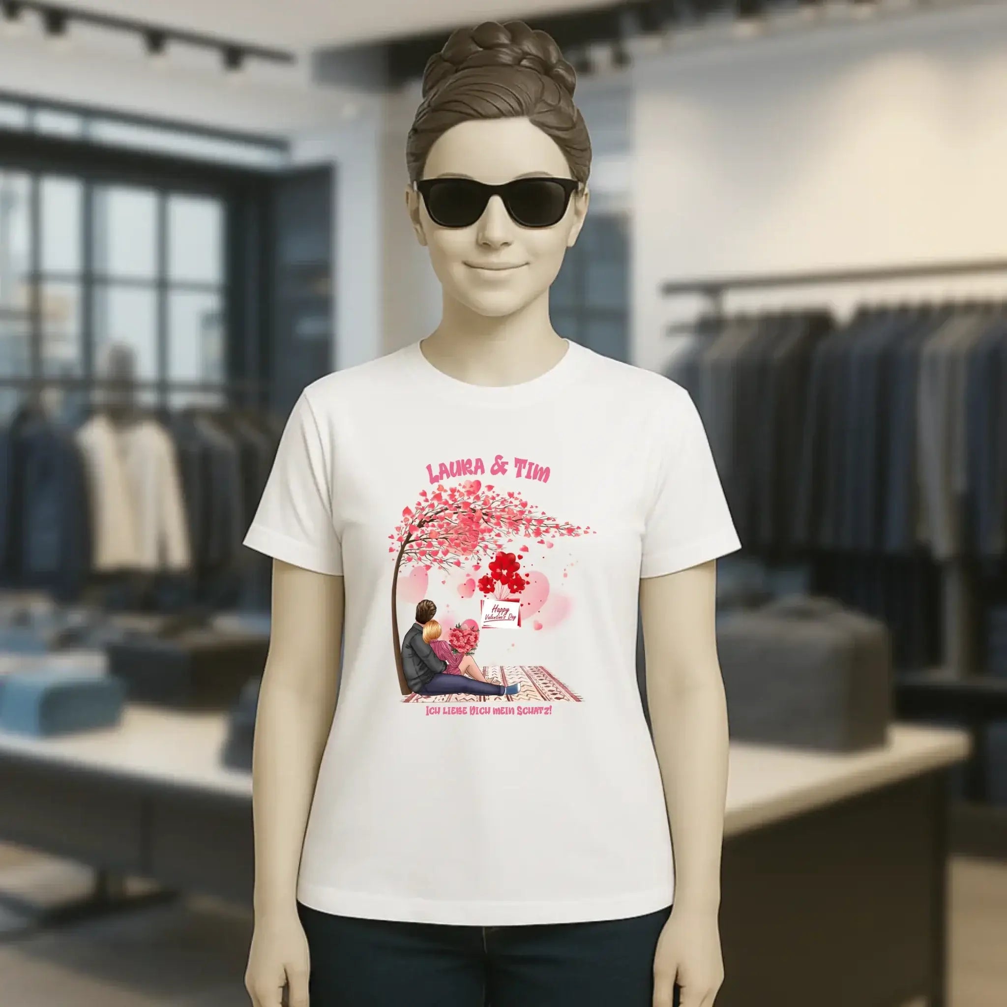 Paar Designer Valentinstag Picknick - Ladies Premium T-Shirt XS-2XL aus Bio-Baumwolle für Damen