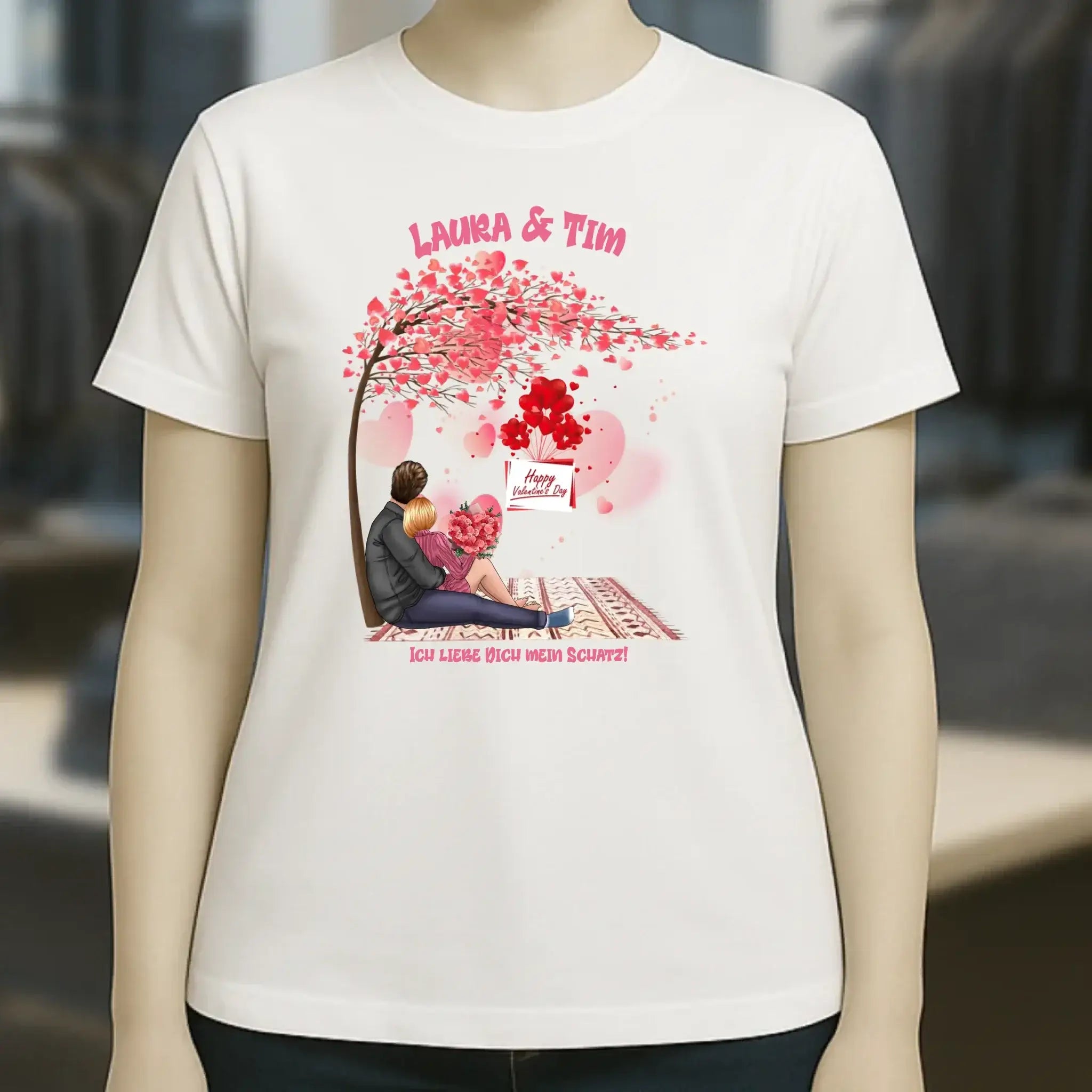 Paar Designer Valentinstag Picknick - Ladies Premium T-Shirt XS-2XL aus Bio-Baumwolle für Damen