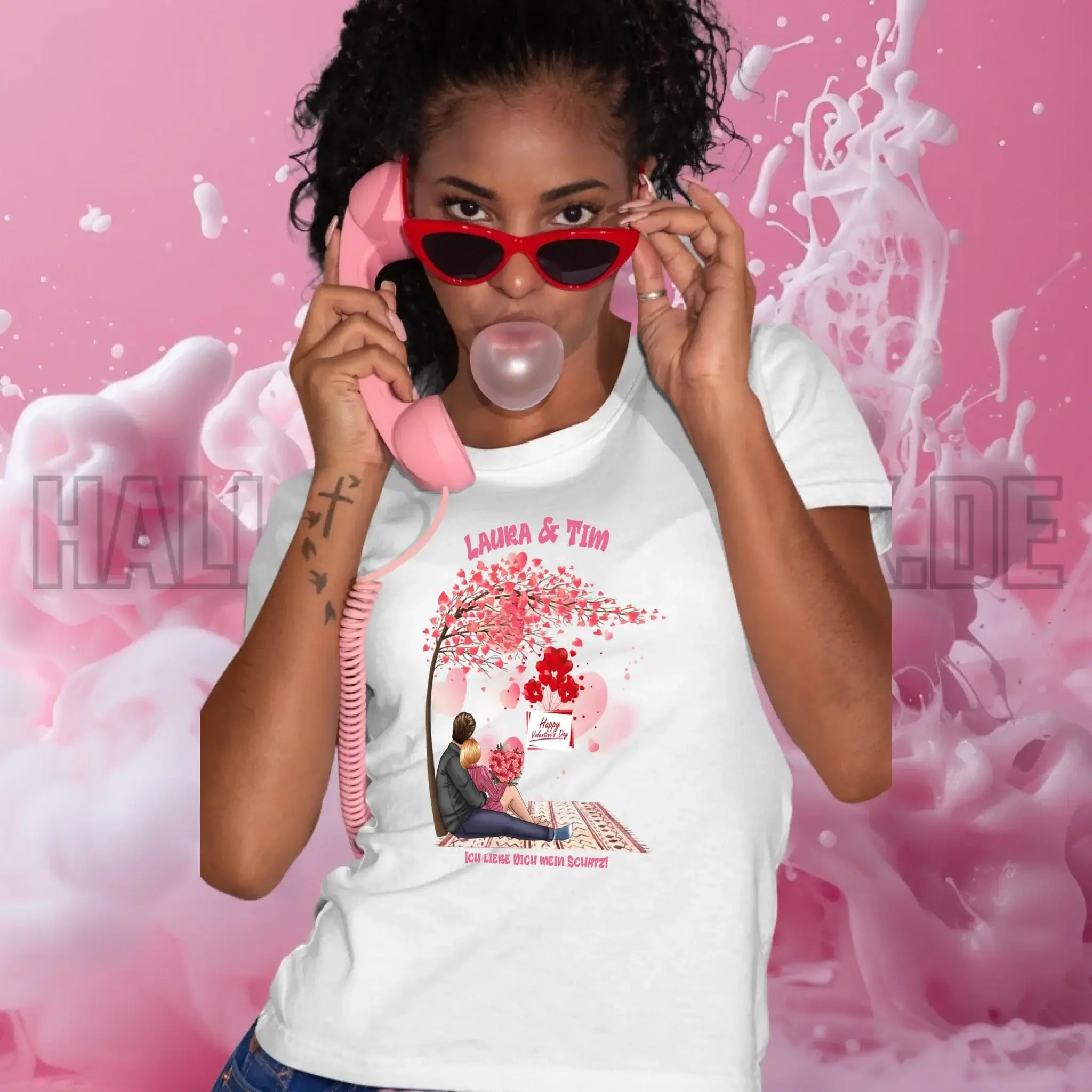 Paar Designer Valentinstag Picknick - Ladies Premium T-Shirt XS-2XL aus Bio-Baumwolle für Damen