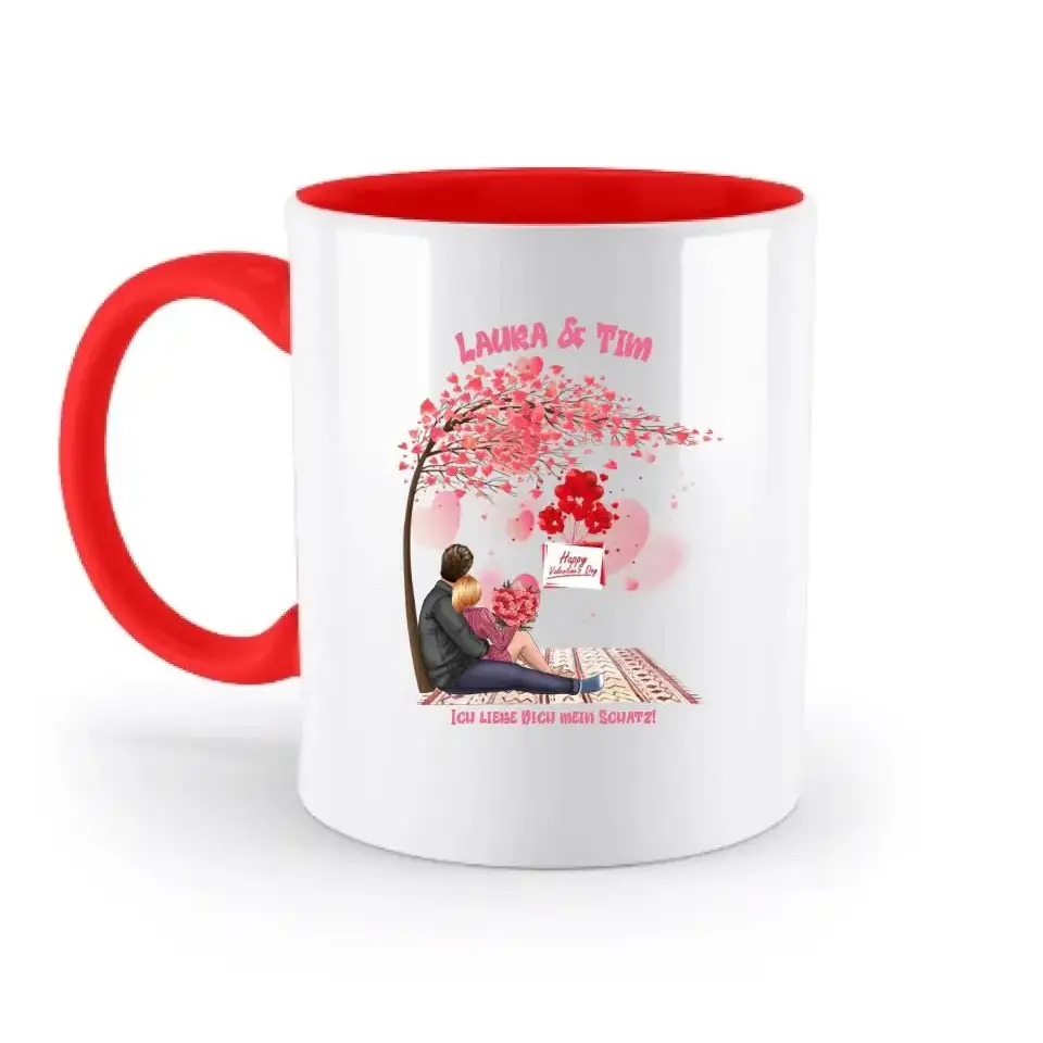 Paar Designer Valentinstag Picknick: Zweifarbige Tasse 330ml
