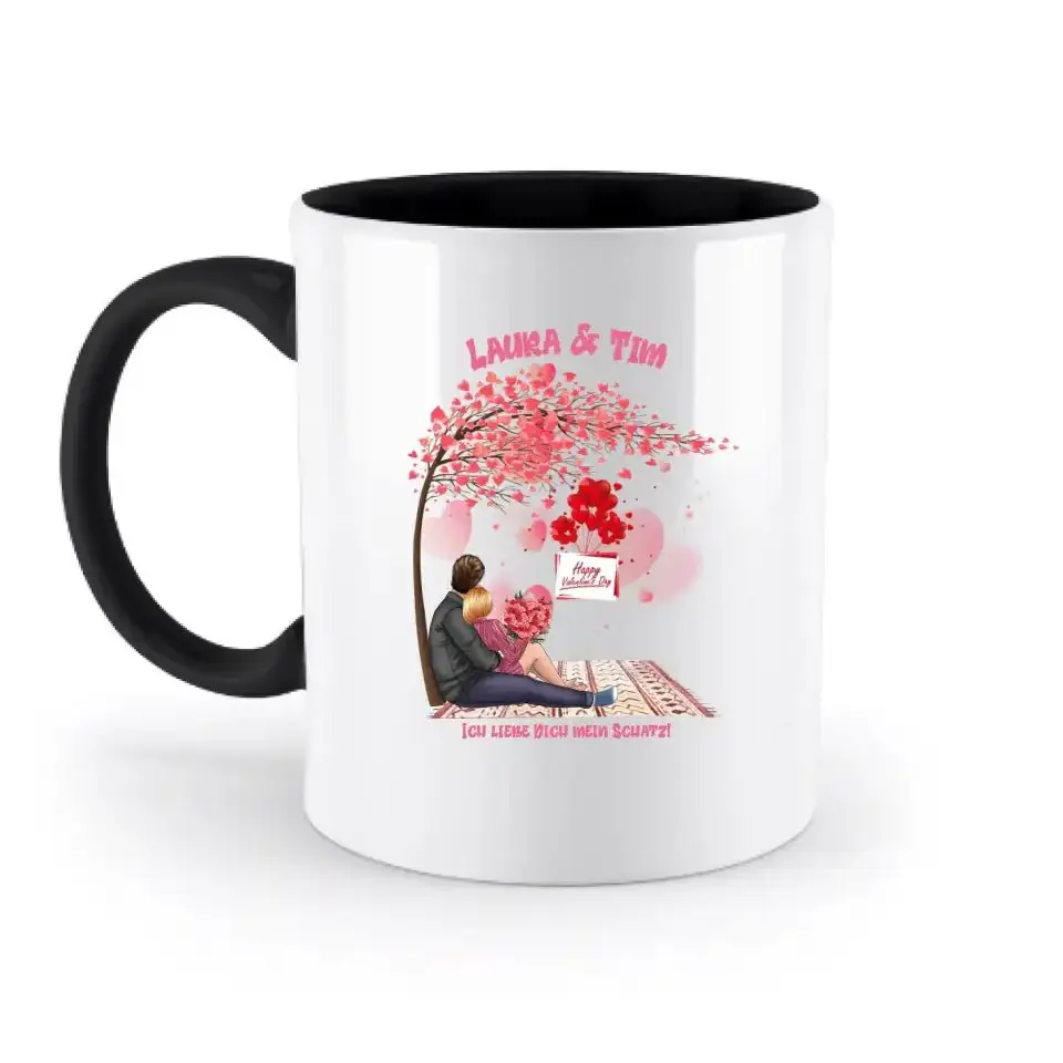 Paar Designer Valentinstag Picknick: Zweifarbige Tasse 330ml